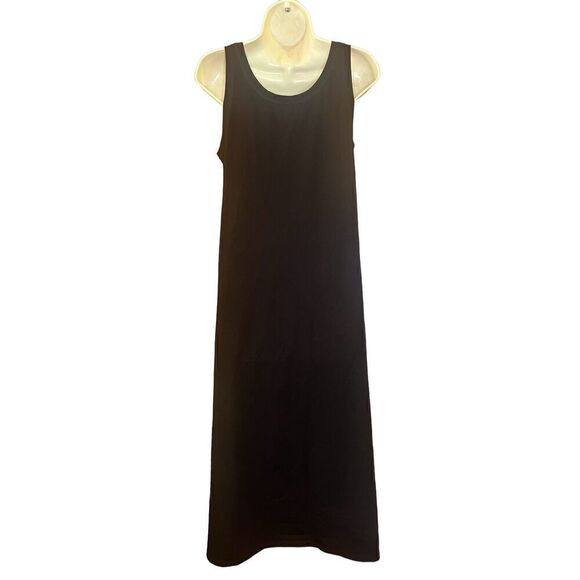 Eileen Fisher Organic Cotton Midi Tank Dress in Black NWOT Size XS - Picture 3 of 5